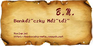 Benkóczky Máté névjegykártya
