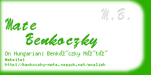 mate benkoczky business card